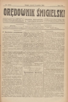 Orędownik Śmigielski : dziennik bezpartyjny dla wszystkich stanów. R.32, nr 283 (12 grudnia 1922)