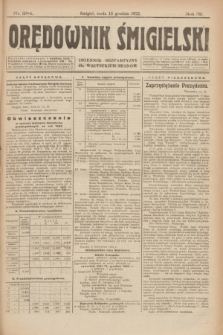 Orędownik Śmigielski : dziennik bezpartyjny dla wszystkich stanów. R.32, nr 284 (13 grudnia 1922)