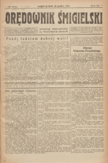 Orędownik Śmigielski : dziennik bezpartyjny dla wszystkich stanów. R.32, nr 294 (24 grudnia 1922)