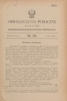 Obwieszczenia Publiczne : dodatek do Dziennika Urzędowego Ministerstwa Sprawiedliwości. R.10, № 36 (5 maja 1926)