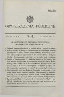 Obwieszczenia Publiczne. R.21, № 4 (13 stycznia 1937)
