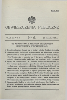 Obwieszczenia Publiczne. R.21, № 6 (20 stycznia 1937)