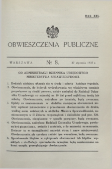 Obwieszczenia Publiczne. R.21, № 8 (27 stycznia 1937)