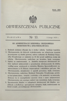 Obwieszczenia Publiczne. R.21, № 10 (3 lutego 1937)
