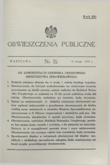 Obwieszczenia Publiczne. R.21, № 11 (6 lutego 1937)