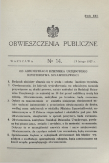 Obwieszczenia Publiczne. R.21, № 14 (17 lutego 1937)