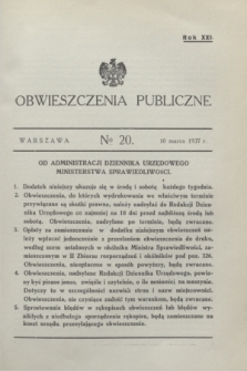 Obwieszczenia Publiczne. R.21, № 20 (10 marca 1937)