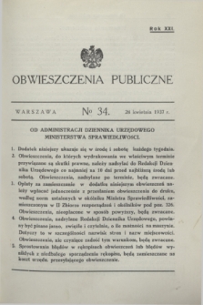 Obwieszczenia Publiczne. R.21, № 34 (28 kwietnia 1937)