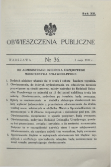 Obwieszczenia Publiczne. R.21, № 36 (5 maja 1937)