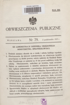 Obwieszczenia Publiczne. R.21, № 79 (2 października 1937)