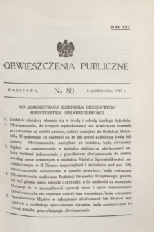 Obwieszczenia Publiczne. R.21, № 80 (6 października 1937)