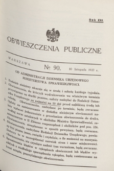 Obwieszczenia Publiczne. R.21, № 90 (10 listopada 1937)