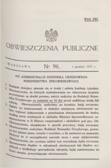 Obwieszczenia Publiczne. R.21, № 96 (1 grudnia 1937)