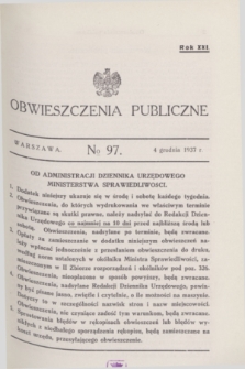 Obwieszczenia Publiczne. R.21, № 97 (4 grudnia 1937)