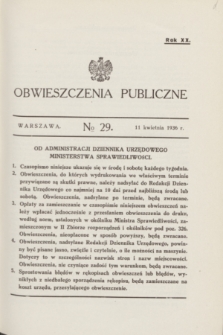 Obwieszczenia Publiczne. R.20, № 29 (11 kwietnia 1936)