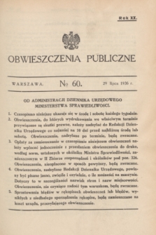Obwieszczenia Publiczne. R.20, № 60 (29 lipca 1936)