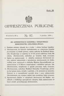 Obwieszczenia Publiczne. R.20, № 97 (5 grudnia 1936)