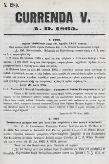 Currenda. 1865, kurenda 5 |PDF|