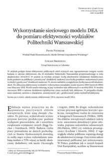Application of the network DEA method to measure the efficiency of faculties at the Warsaw University of Technology