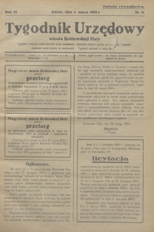 Tygodnik Urzędowy miasta Królewskiej Huty.R.32, nr 9 (5 marca 1932)