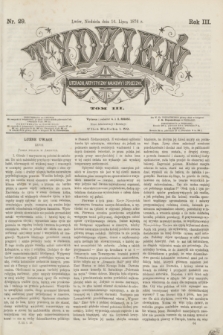 Tydzień Literacki, Artystyczny, Naukowy i Społeczny. R.3, T.3, nr 29 (16 lipca 1876)