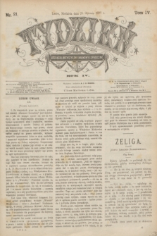 Tydzień Literacki, Artystyczny, Naukowy i Społeczny. R.4, T.4, nr 21 (28 stycznia 1877)