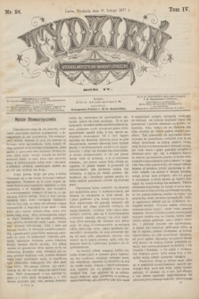Tydzień Literacki, Artystyczny, Naukowy i Społeczny. R.4, T.4, nr 24 (18 lutego 1877)