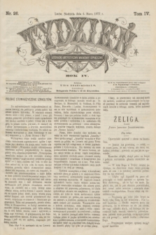 Tydzień Literacki, Artystyczny, Naukowy i Społeczny. R.4, T.4, nr 26 (4 marca 1877)
