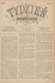 Tydzień Literacki, Artystyczny, Naukowy i Społeczny. R.5, T.6, nr 7 (14 października 1877)
