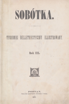 Sobótka : tygodnik belletrystyczny illustrowany. R.3, Spis rzeczy (1871)