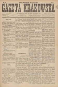 Gazeta Krakowska. R.1, nr 67 (20 listopada 1881)