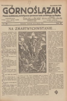 Górnoślązak : pismo codzienne, poświęcone sprawom ludu polskiego na Śląsku. R.28, nr 75 (31 marca 1929) + dod.