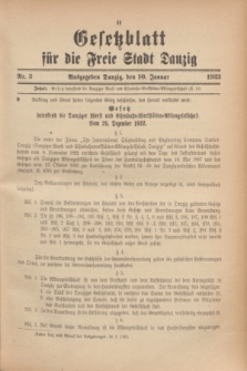 Gesetzblatt für die Freie Stadt Danzig.1923, Nr. 3 (10 Januar)