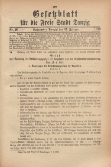 Gesetzblatt für die Freie Stadt Danzig.1923, Nr. 17 (27 Februar)