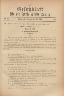 Gesetzblatt für die Freie Stadt Danzig.1923, Nr. 35 (16 Mai)
