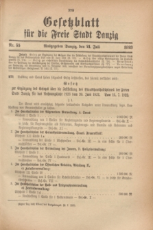 Gesetzblatt für die Freie Stadt Danzig.1923, Nr. 55 (21 Juli)