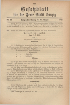 Gesetzblatt für die Freie Stadt Danzig.1923, Nr. 63 (20 August)