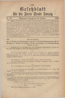 Gesetzblatt für die Freie Stadt Danzig.1923, Nr. 83 (27 Oktober)