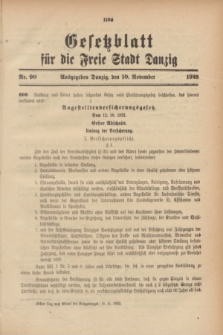 Gesetzblatt für die Freie Stadt Danzig.1923, Nr. 90 (10 November)