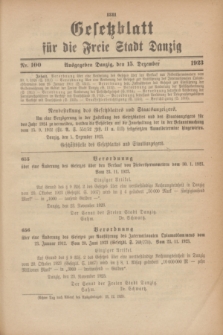 Gesetzblatt für die Freie Stadt Danzig.1923, Nr. 100 (15 Dezember)