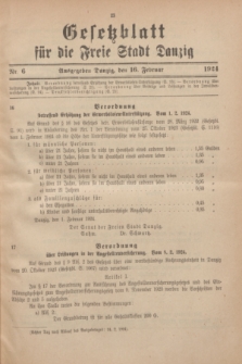 Gesetzblatt für die Freie Stadt Danzig.1924, Nr. 6 (16 Februar)