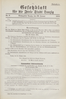 Gesetzblatt für die Freie Stadt Danzig.1935, Nr. 8 (26 Januar) - Ausgabe A