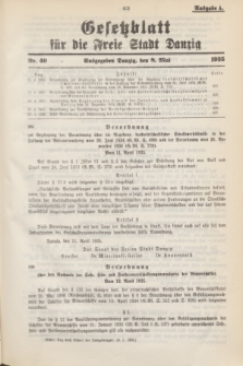 Gesetzblatt für die Freie Stadt Danzig.1935, Nr. 40 (8 Mai) - Ausgabe A