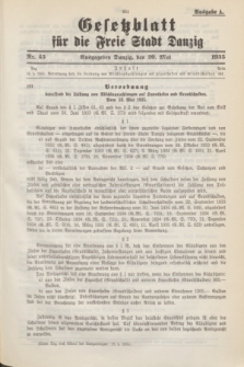 Gesetzblatt für die Freie Stadt Danzig.1935, Nr. 45 (20 Mai) - Ausgabe A