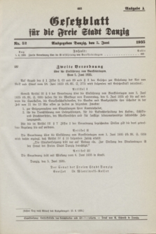 Gesetzblatt für die Freie Stadt Danzig.1935, Nr. 52 (5 Juni) - Ausgabe A
