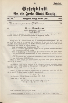 Gesetzblatt für die Freie Stadt Danzig.1935, Nr. 55 (11 Juni) - Ausgabe A