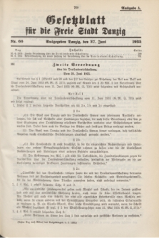 Gesetzblatt für die Freie Stadt Danzig.1935, Nr. 66 (27 Juni) - Ausgabe A