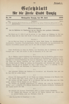 Gesetzblatt für die Freie Stadt Danzig.1935, Nr. 68 (29 Juni) - Ausgabe A