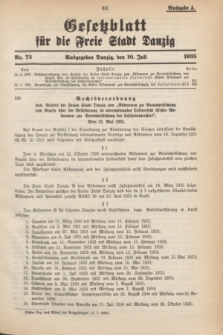 Gesetzblatt für die Freie Stadt Danzig.1935, Nr. 73 (10 Juli) - Ausgabe A