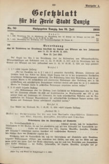 Gesetzblatt für die Freie Stadt Danzig.1935, Nr. 80 (31 Juli) - Ausgabe A